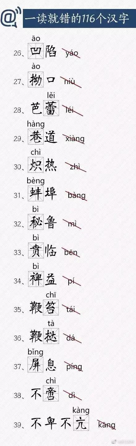 常用汉字词语大全（分享116个常用拼音易错汉字合集）