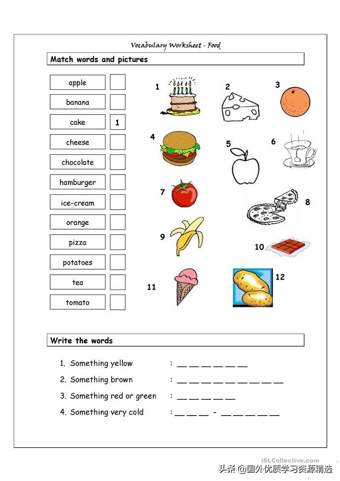 小学食物英文单词（人教PEP五上食物英语词汇）