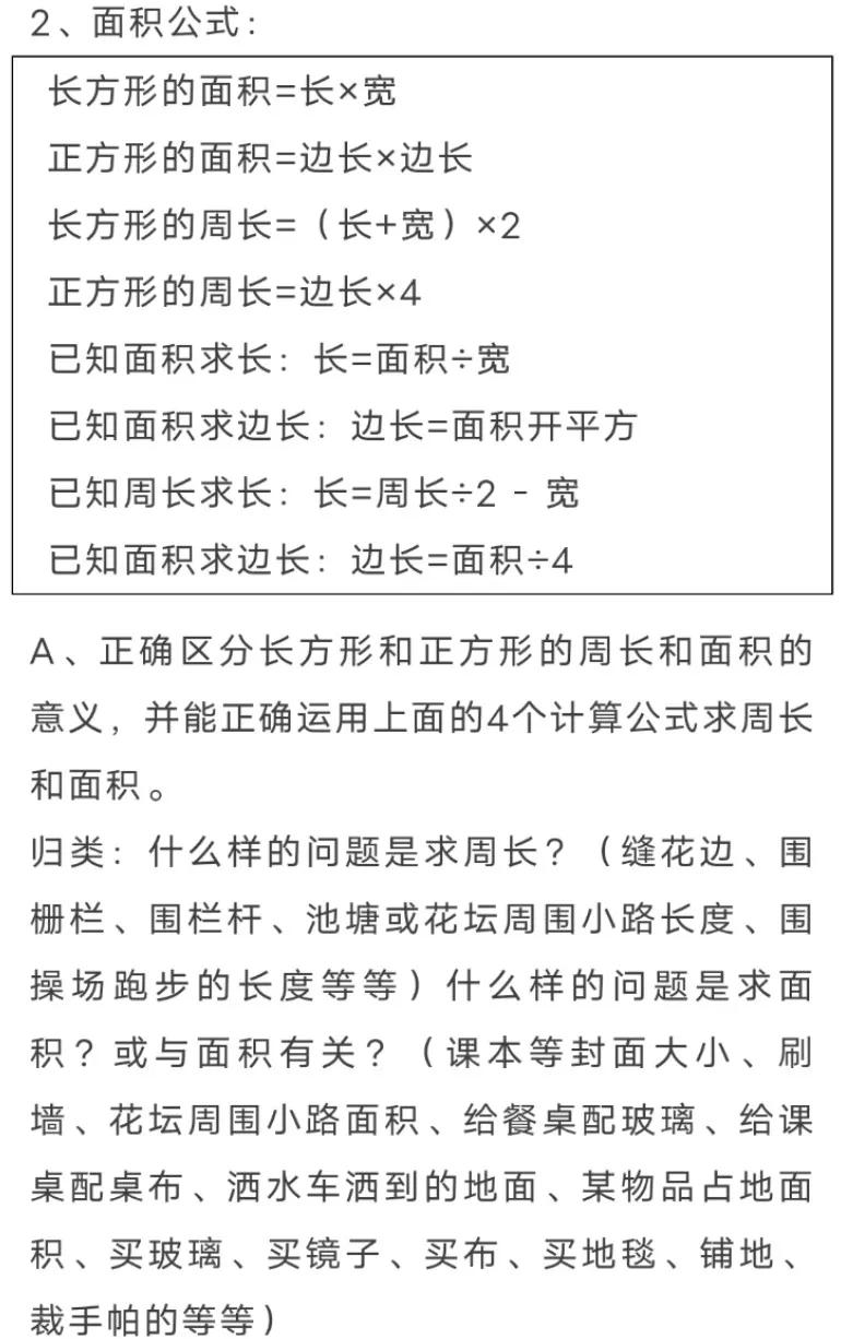 三年级下册数学知识点（小学三下数学知识点总结）