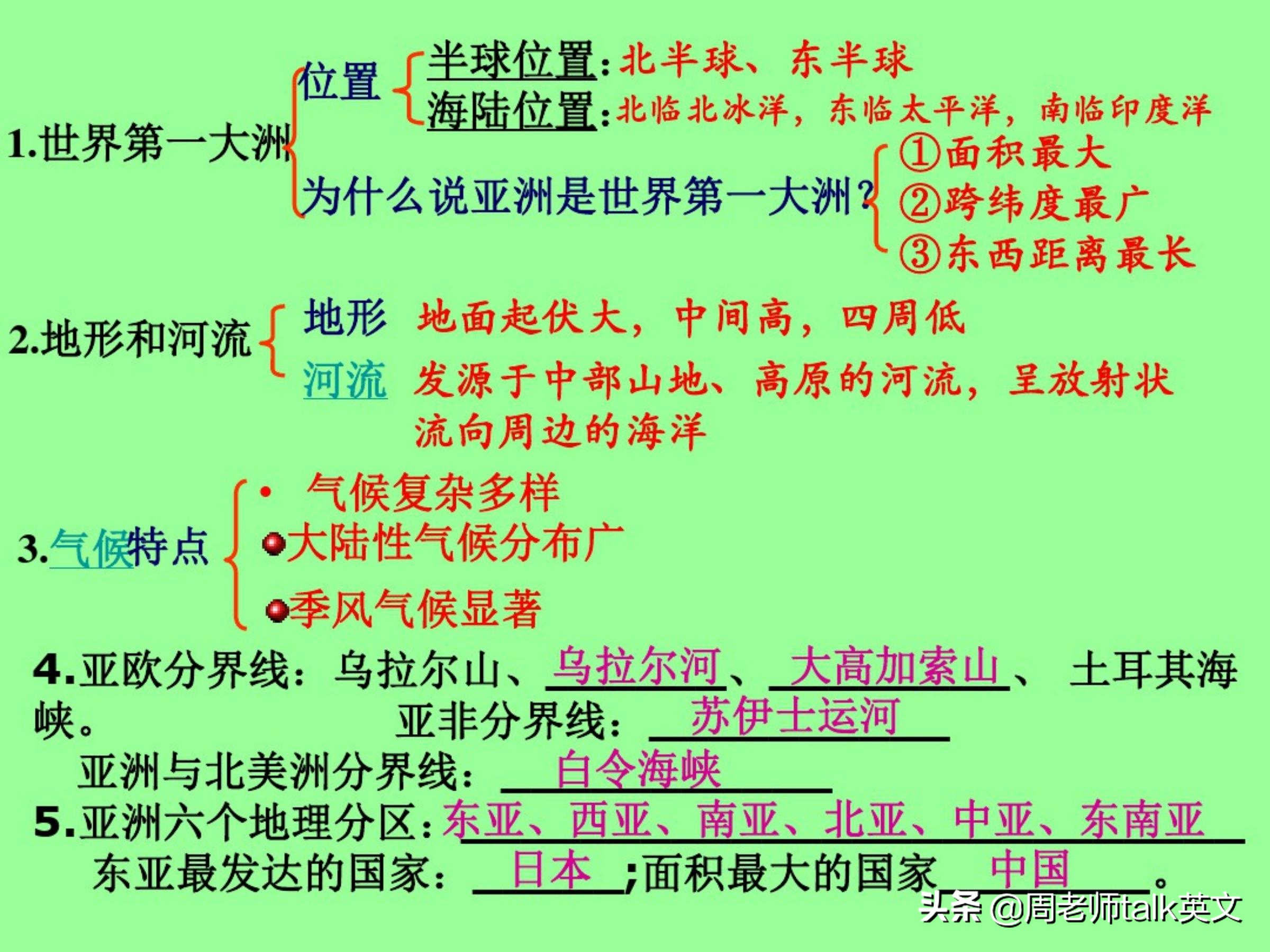 七下地理重点知识点总结（地理考点集锦和笔记整理）