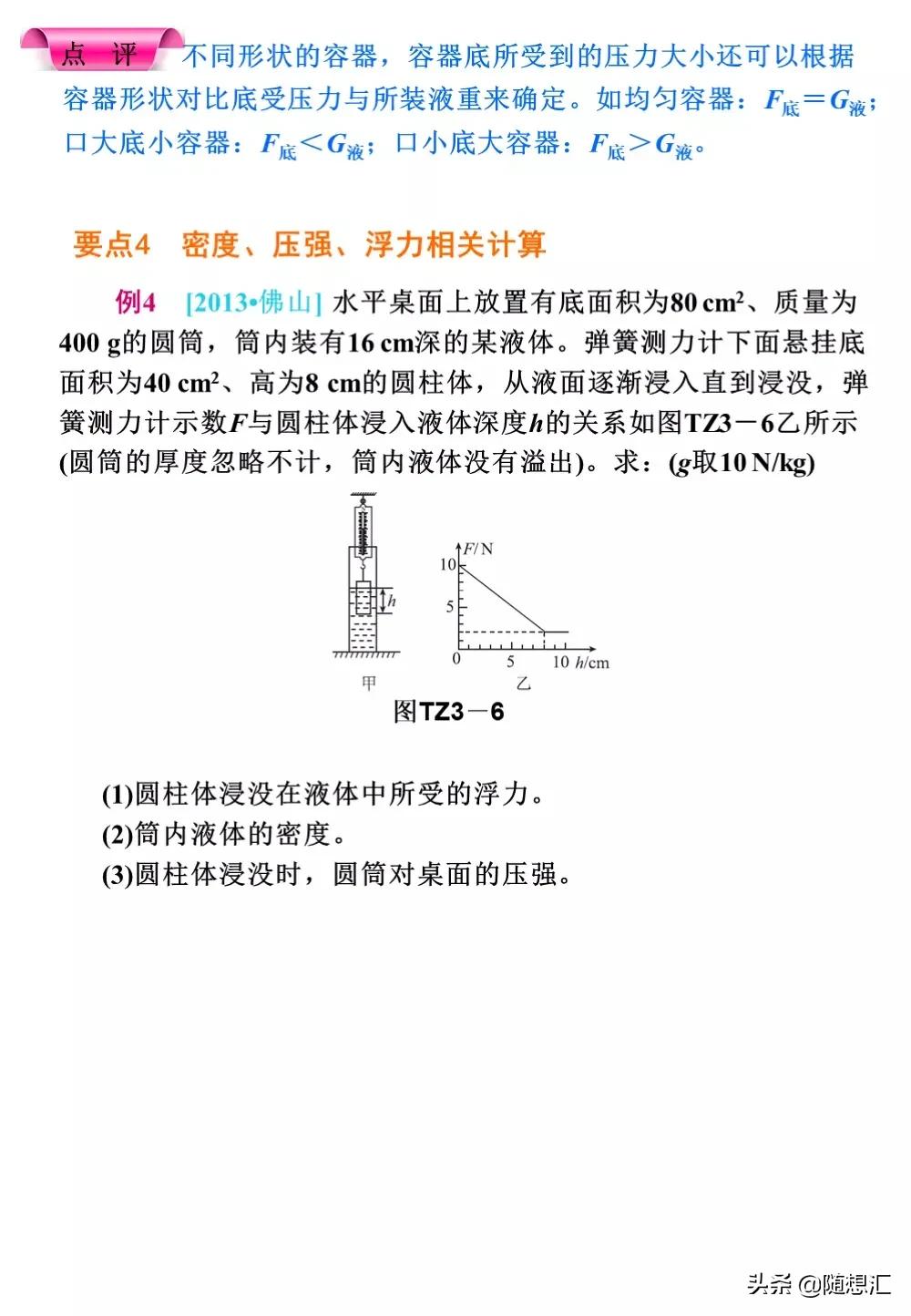 中考物理必考题型整理，力学热学电学等9大专题