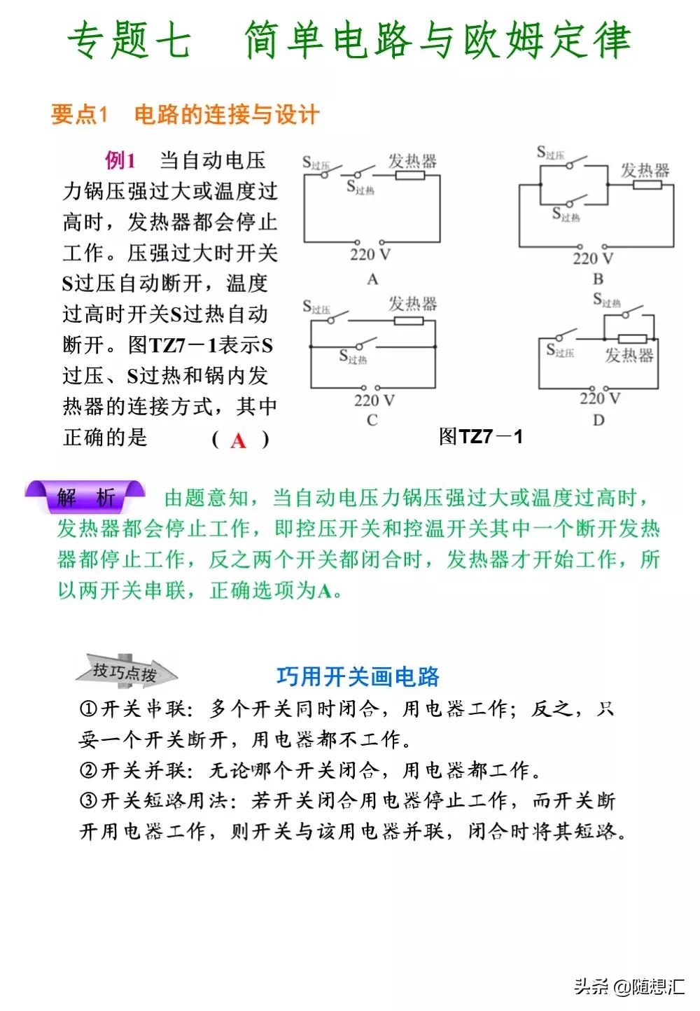 中考物理必考题型整理，力学热学电学等9大专题