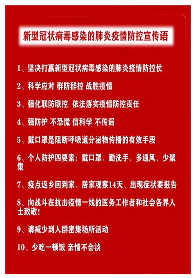 有关防控新冠肺炎宣传标语口号（同心协力，战胜疫情）