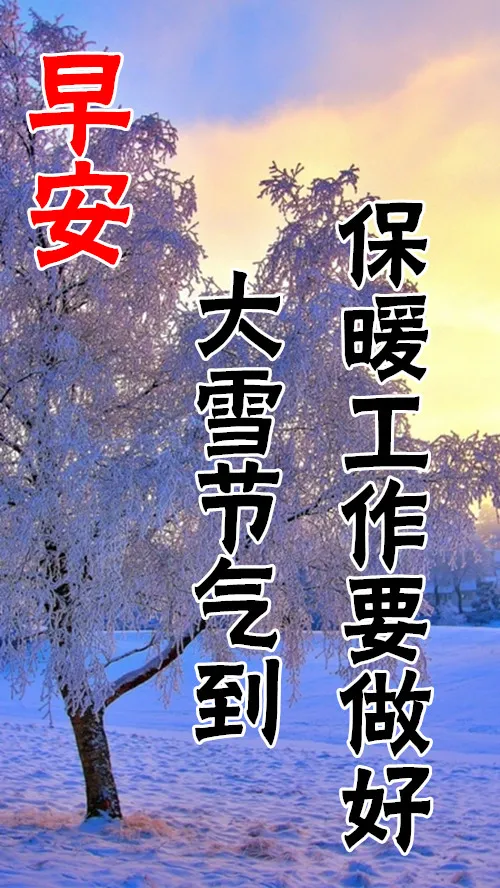 大雪节气早安祝福语文案（天寒了注意保暖哟）