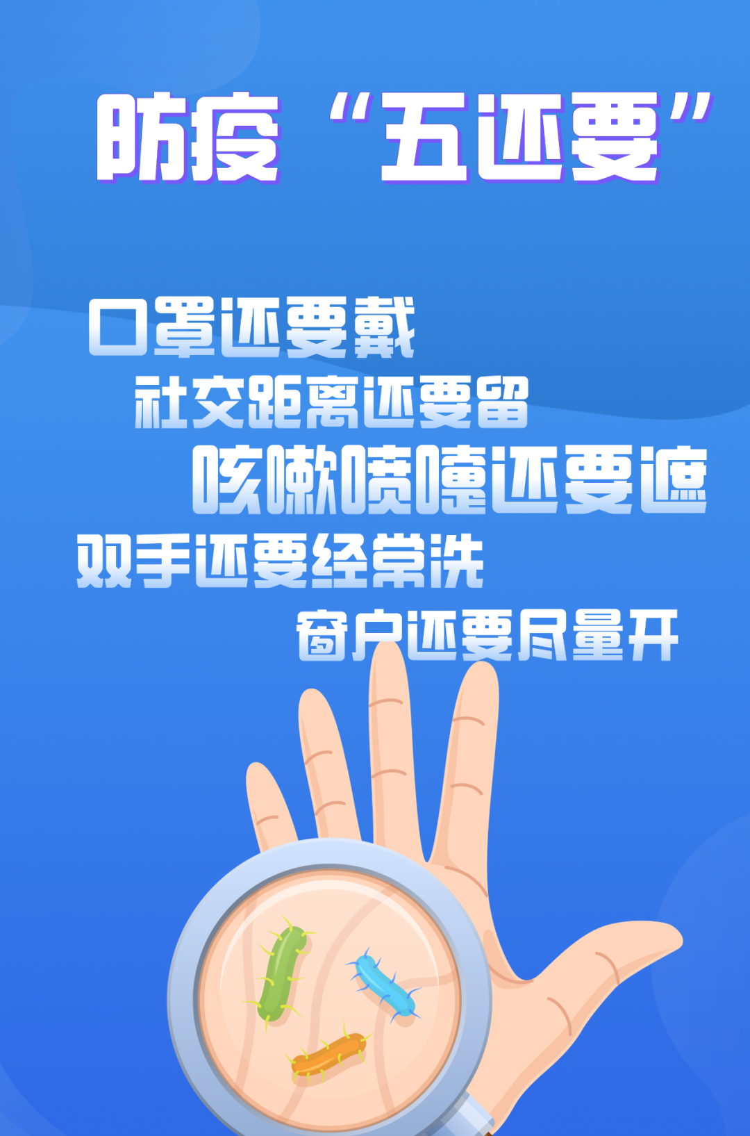 关于疫情防控的标语顺口溜（不往人群挤，通风要确保）