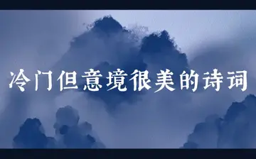 形容意境很美的诗句（意境绝美的冷门诗词）