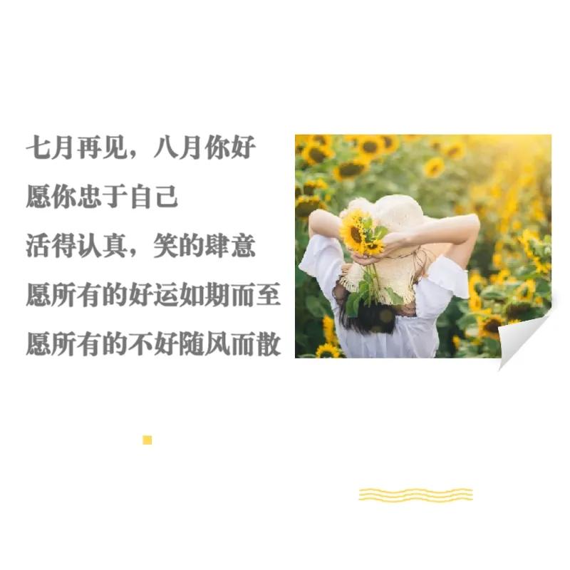 八月干净治愈文案短句（迎接8月朋友圈语录）