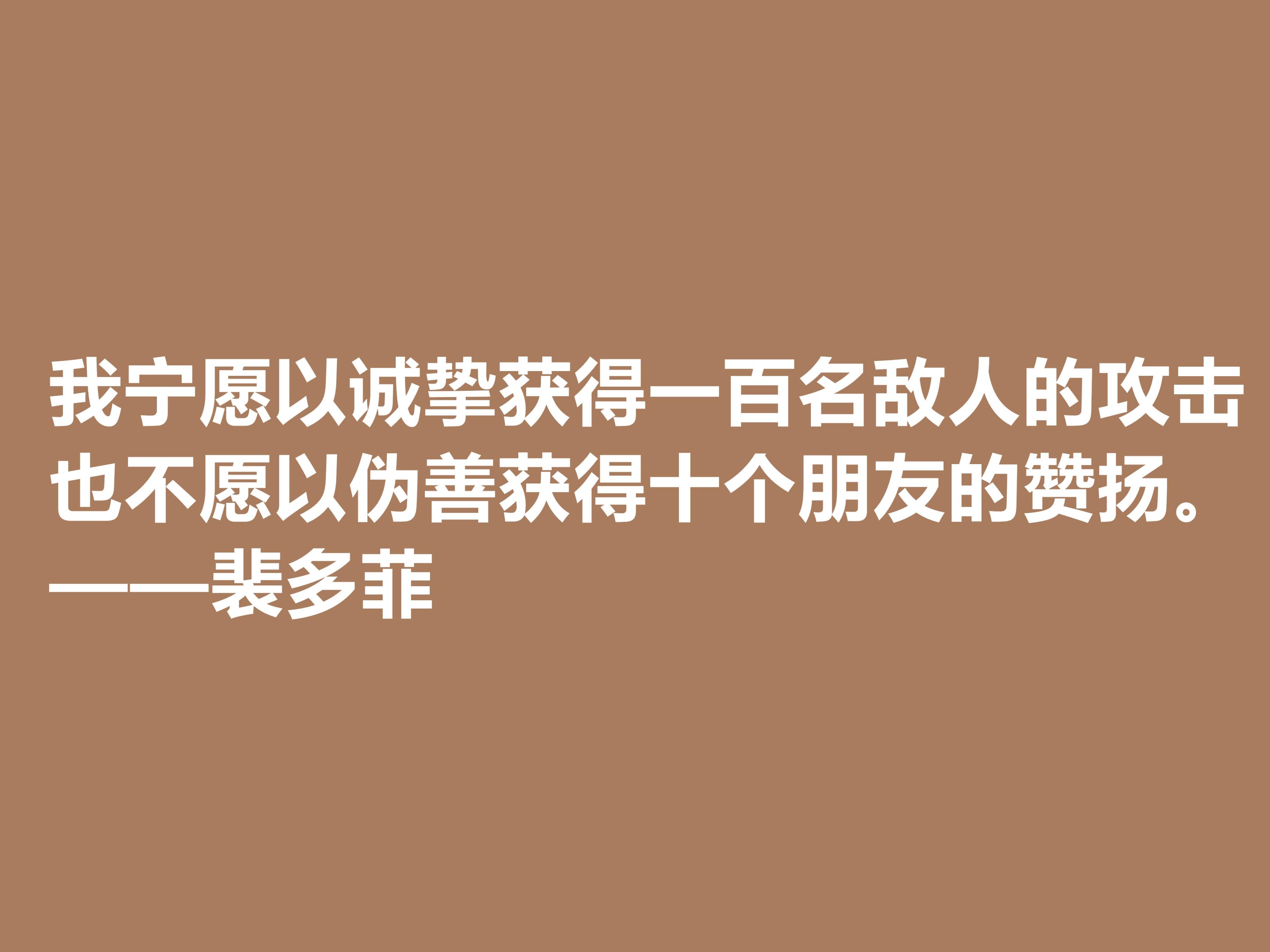 匈牙利爱国诗人著名诗句（裴多菲十句诗句）