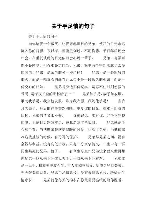 好兄弟一辈子的短句几个字（关于兄弟情的名言唯美）