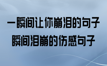 有关瞬间崩溃的伤感唯美句子的好句摘抄（当伤感唯美瞬间崩溃）