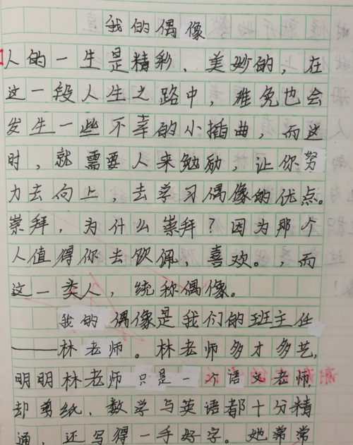 有关我的偶像的作文800字（《我的偶像带给我勇气和力量》）