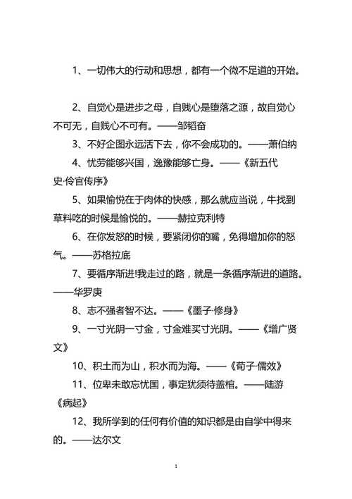 有关鼓励努力名言短句的好句子（励志名言短句：激发你奋斗的力量）