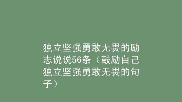 表示自己很坚强的文案（坚如磐石——我是坚强的）