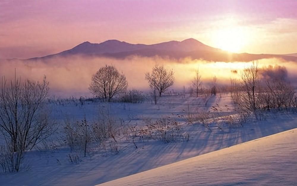 雪色未消红日上，家家茅屋起朝烟（十二首关于冬晓的诗词）