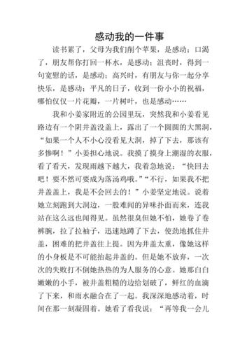 有关什么让我感动的作文500字（《一份不平凡的爱》）