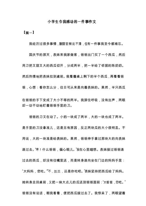 关于我感动的事情的作文300字（《感动之旅》）