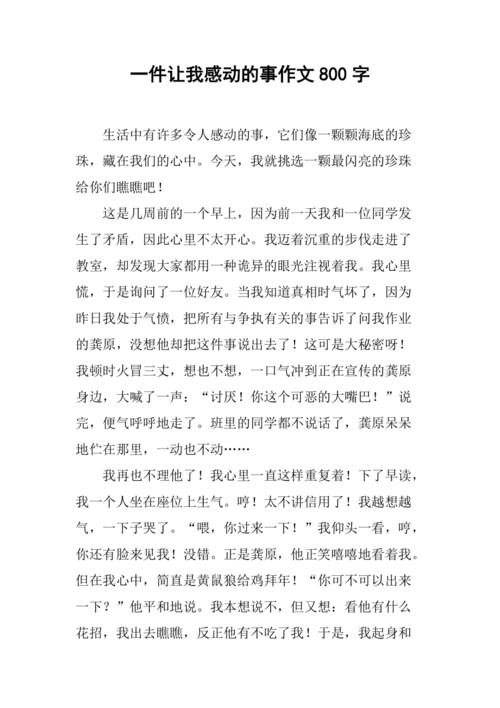 以最令我感动的人为题,写一篇作文（《人生中最感动的那个人》）