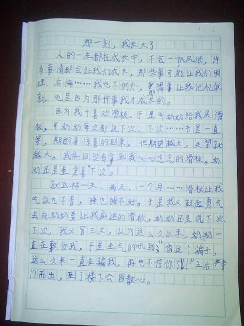 那一刻,我长大了作文600字（《那一刻我长大了》）