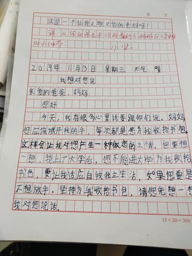 爸妈我想对你说作文800字作文高中（《爱与责任》）