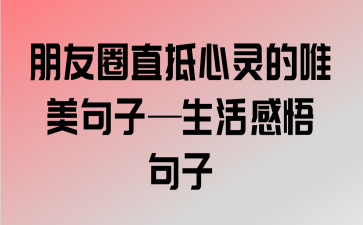 有关对生活感悟的唯美句子的句子摘抄（清新唯美，感悟人生）