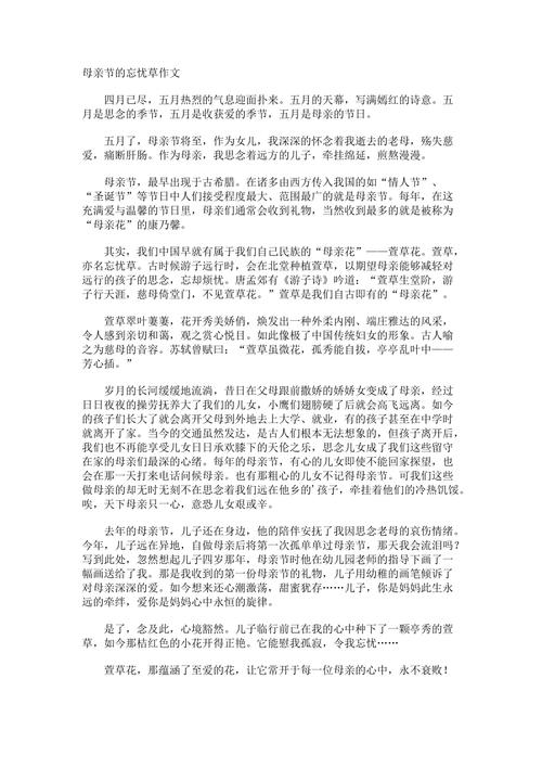 难忘的母亲节——给妈妈的礼物