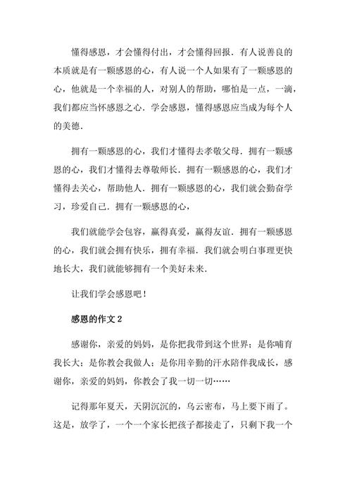 感恩的成长（一份令人感动的礼物）