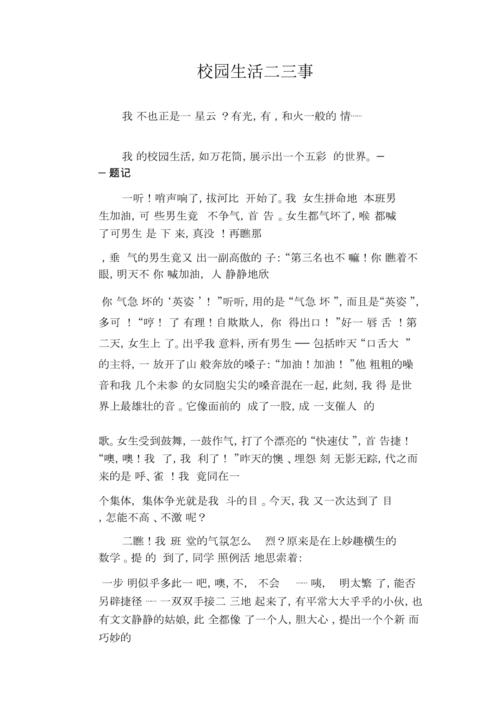 学校精彩的故事（挑战自我）