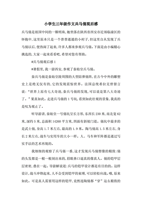 参观秦始皇兵马俑（一次华丽的历史之旅）